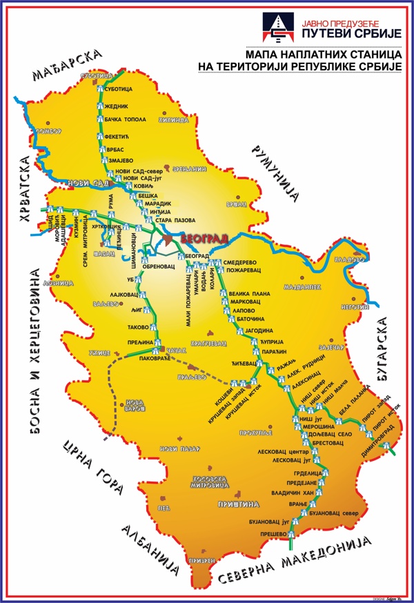 Мапа наплатних станица